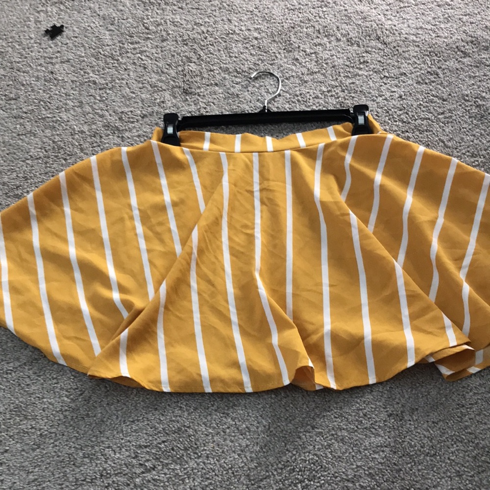Yellow skirt with white stripes